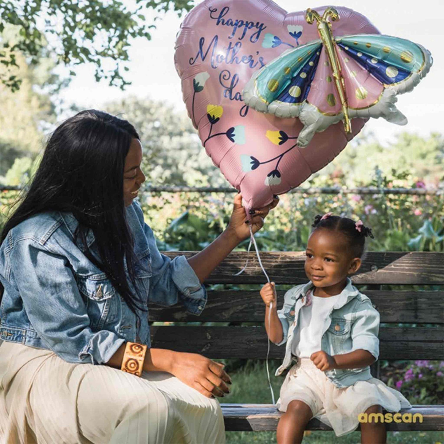 Mother's Day Heart & Butterfly Inflated Foil Balloon