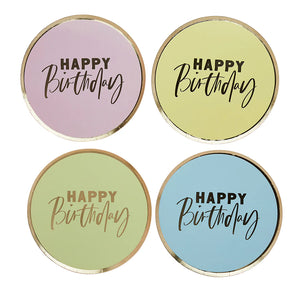 Pastel 'Happy Birthday' Paper Plates