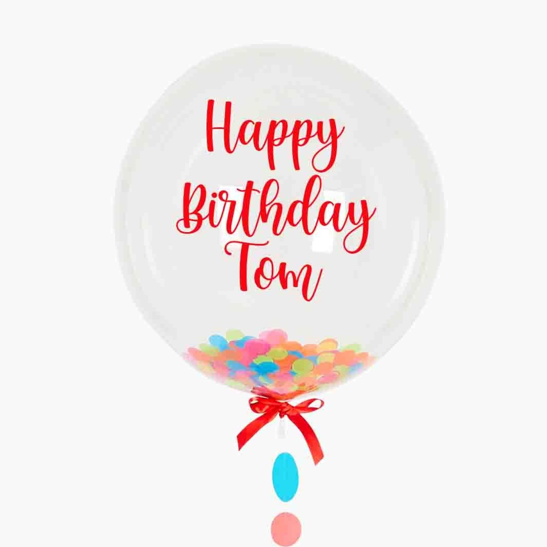 Personalised Multicolour Confetti Inflated Balloon