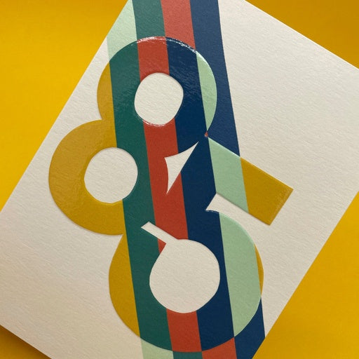 Bold striped age 85 Birthday Card