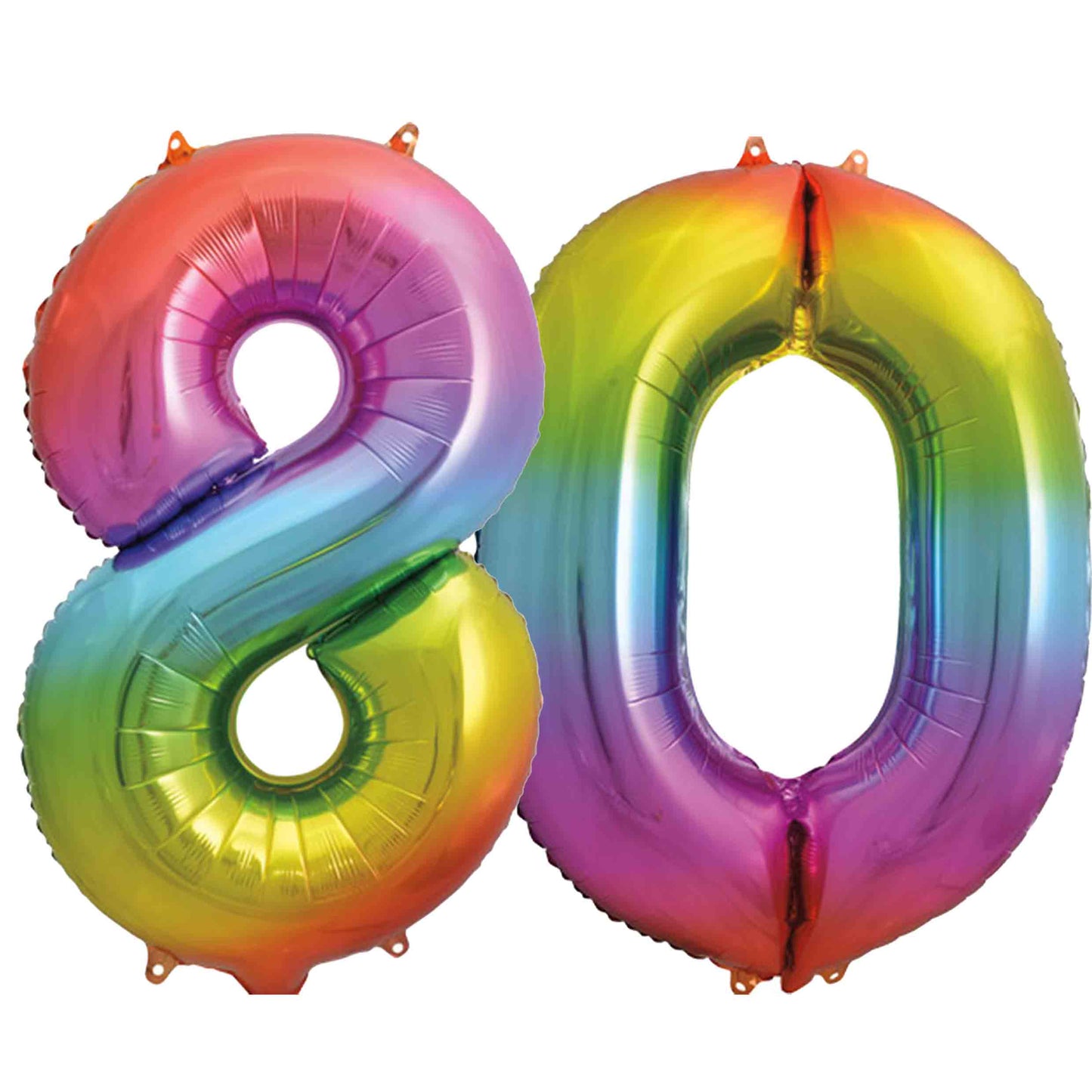 Large Rainbow Inflated Foil Number Balloons