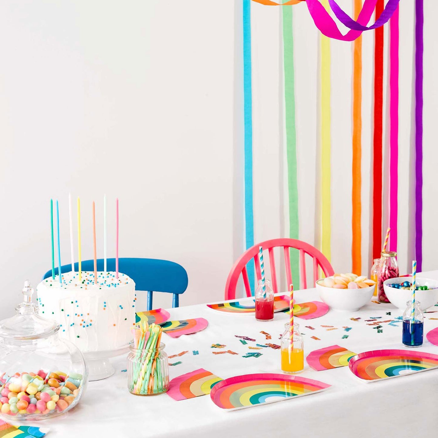 Rainbow Birthday Shaped Napkins