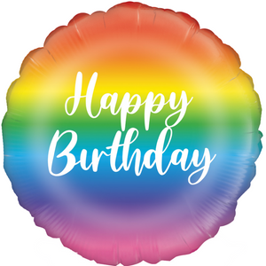 Rainbow Birthday 18" Foil Balloon