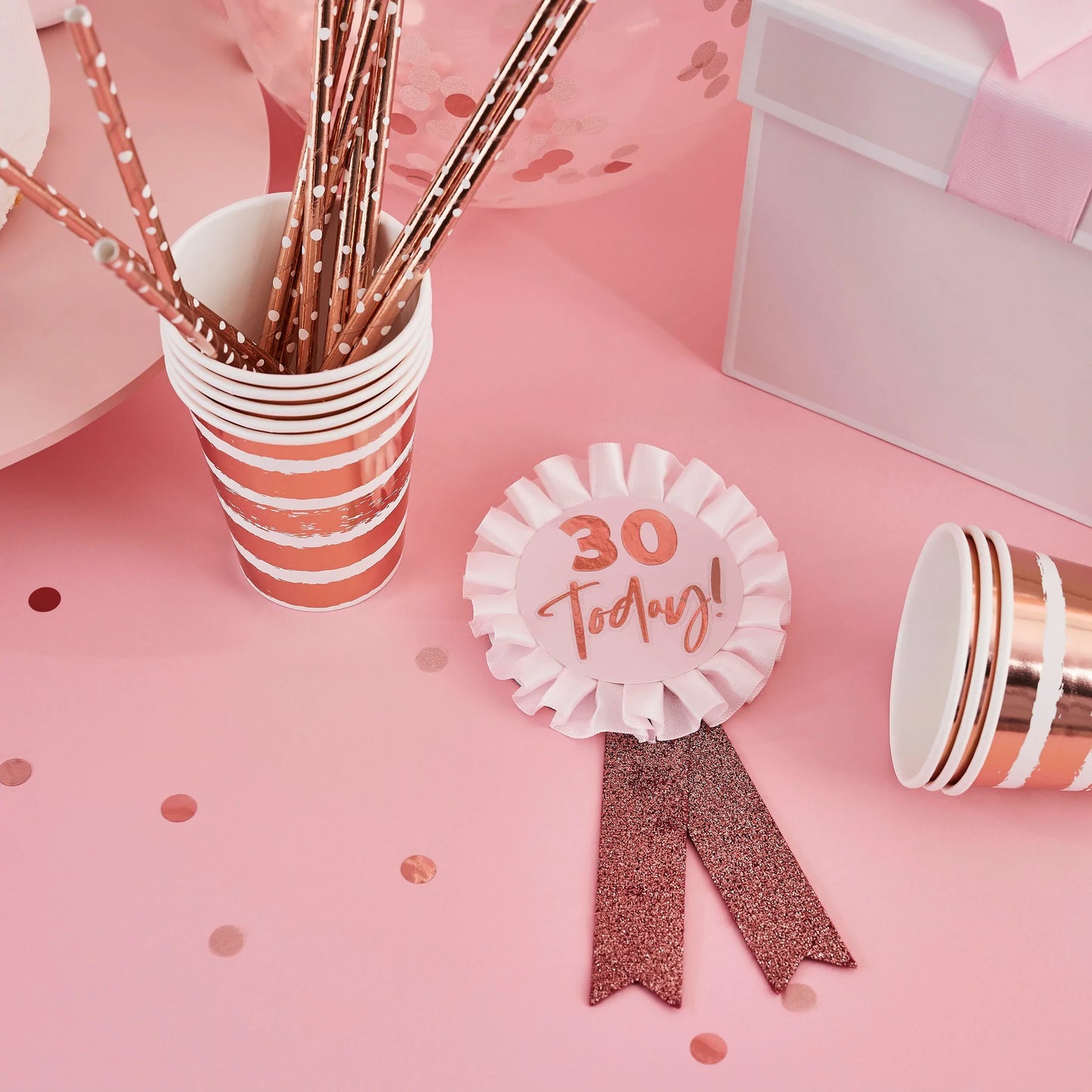 Rose Gold Milestone Birthday Badge