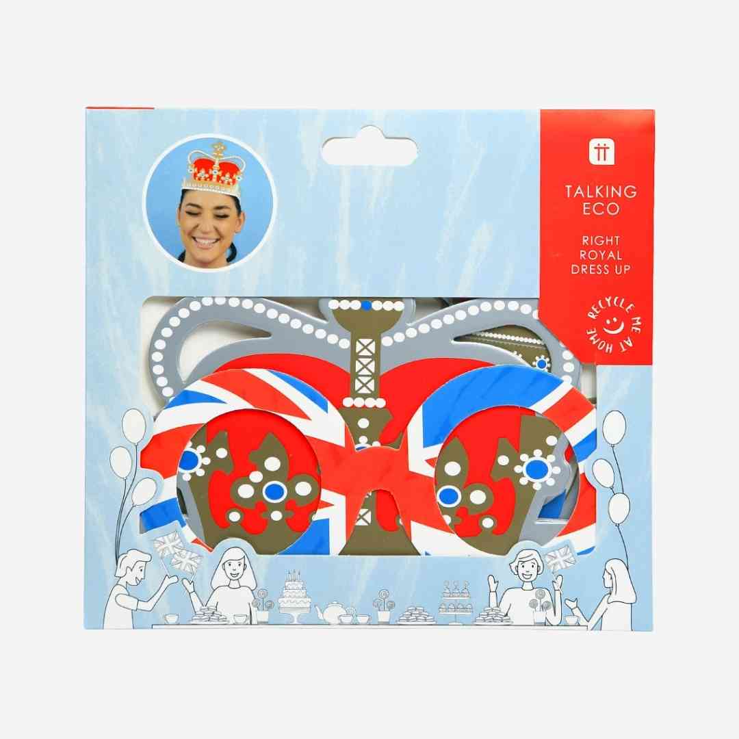 Royal Union Jack Paper Fancy Dress Glasses - 6 Pack