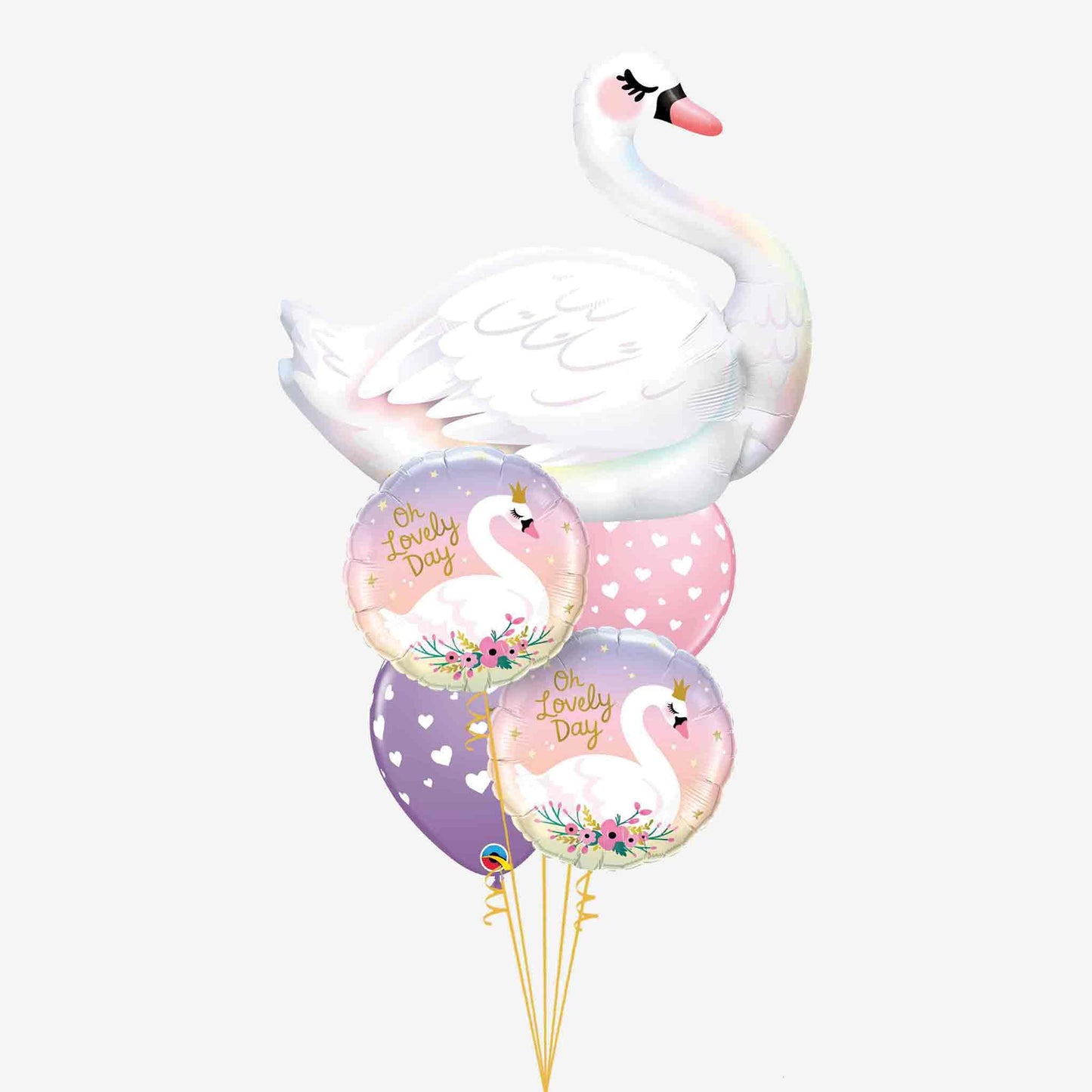 Oh Lovely Day Swan Inflated Balloon Bouquet