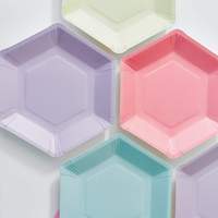 Pastel Hexagonal Party Plates (12 pack)
