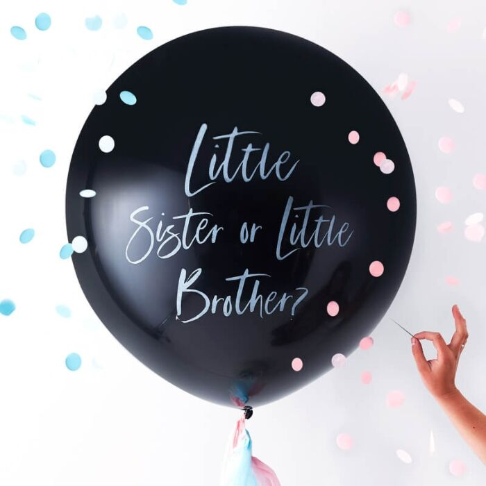 Gender Reveal Little Brother or Sister Inflated Balloon