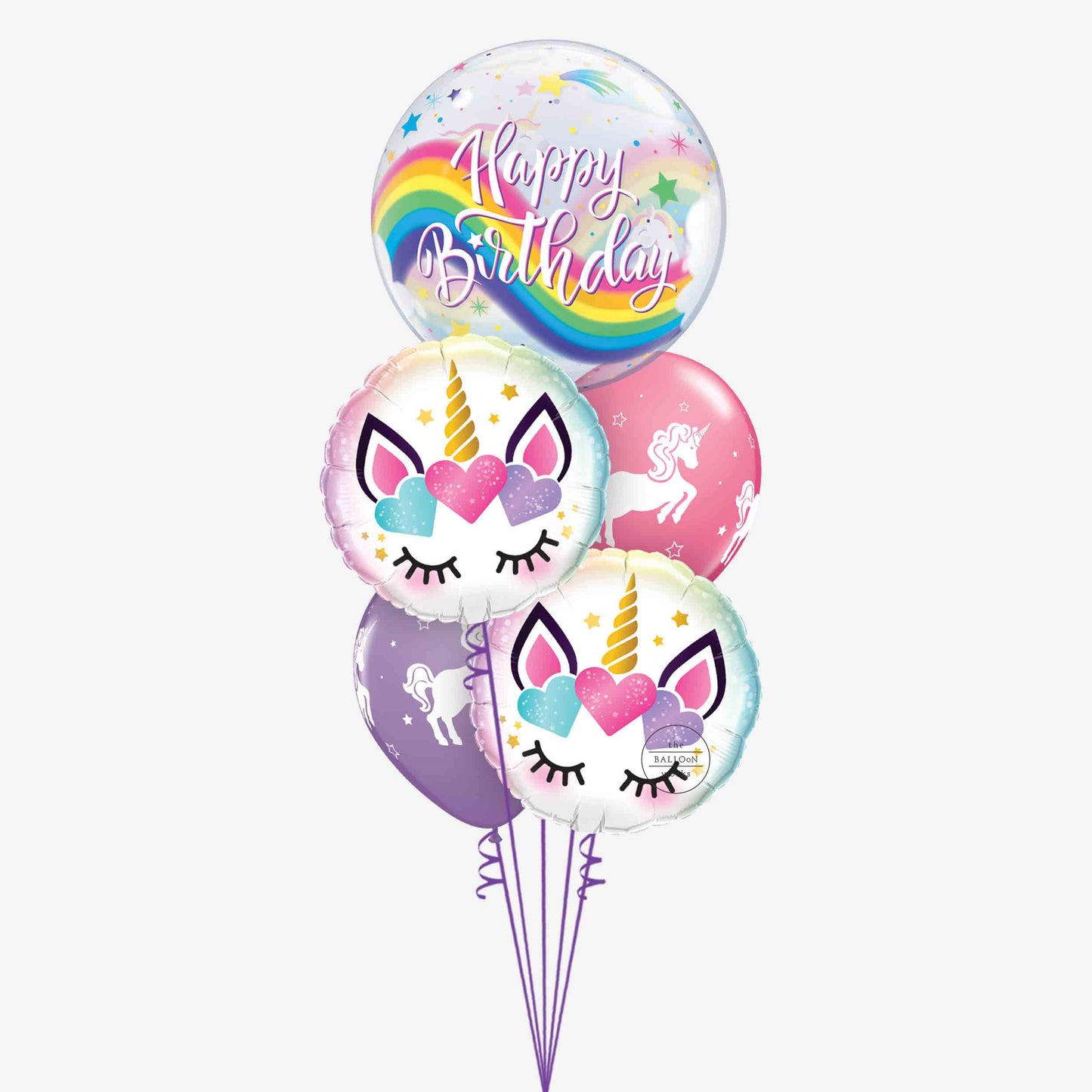 Bubble Unicorn Inflated Balloon Bouquet