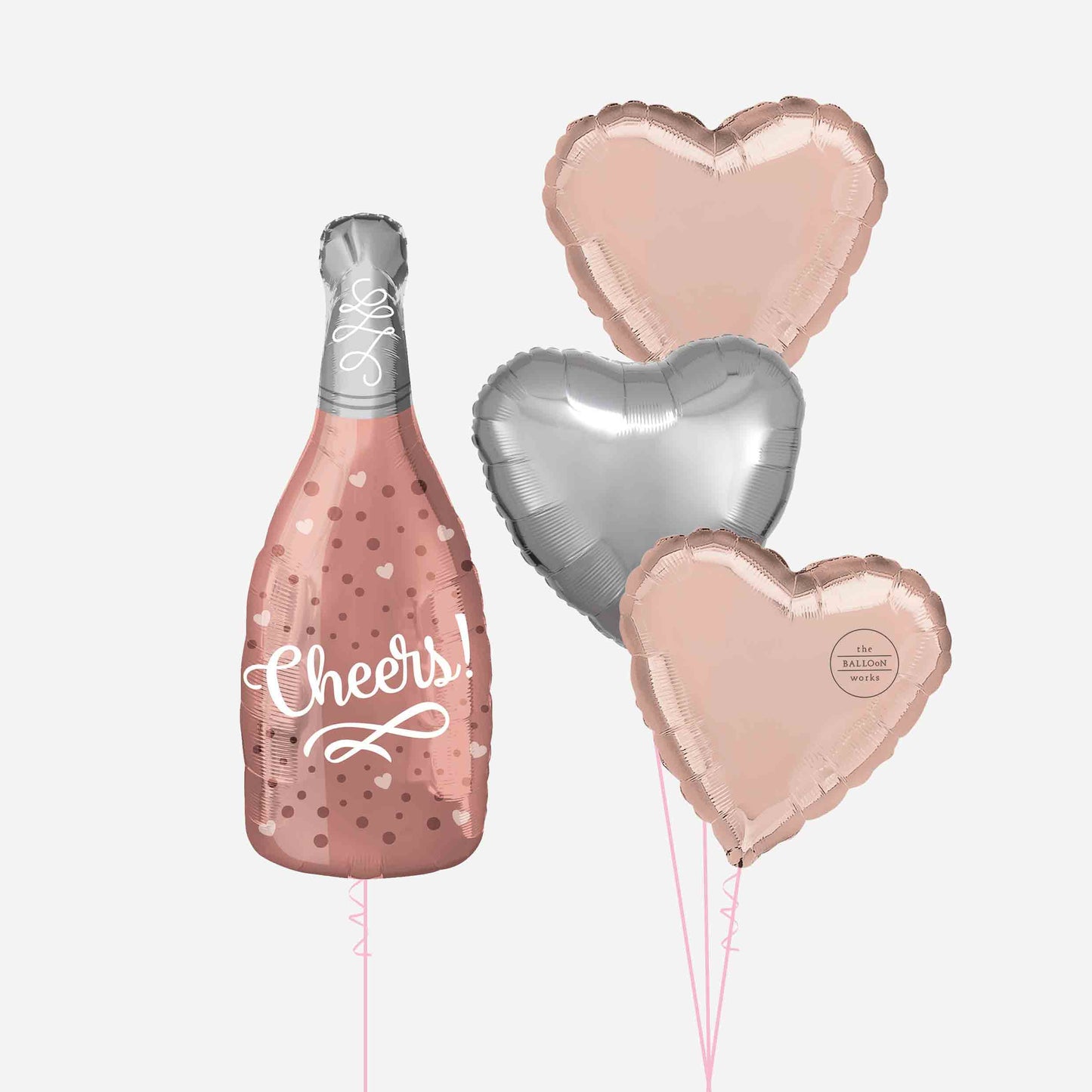 Valentines Love and Cheers Inflated Balloon Bouquet