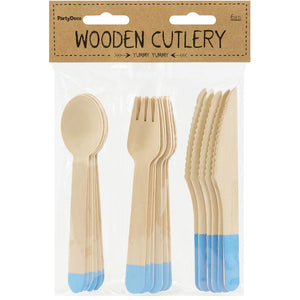 Blue Wooden Cutlery
