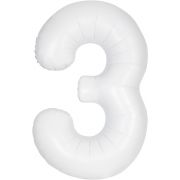 Large White Inflated Foil Number Balloons