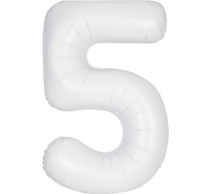 Large White Foil Number Balloons