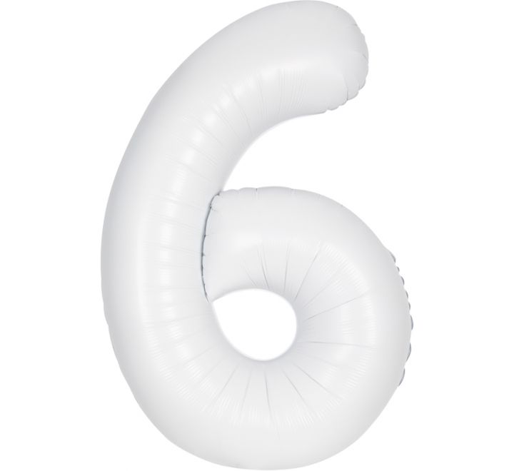 Large White Inflated Foil Number Balloons
