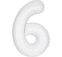 Large White Inflated Foil Number Balloons