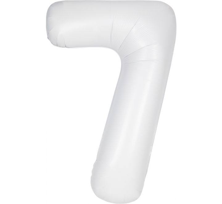 Large White Inflated Foil Number Balloons
