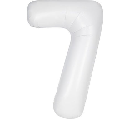 Large White Inflated Foil Number Balloons