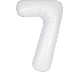 Large White Inflated Foil Number Balloons