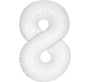 Large White Foil Number Balloons