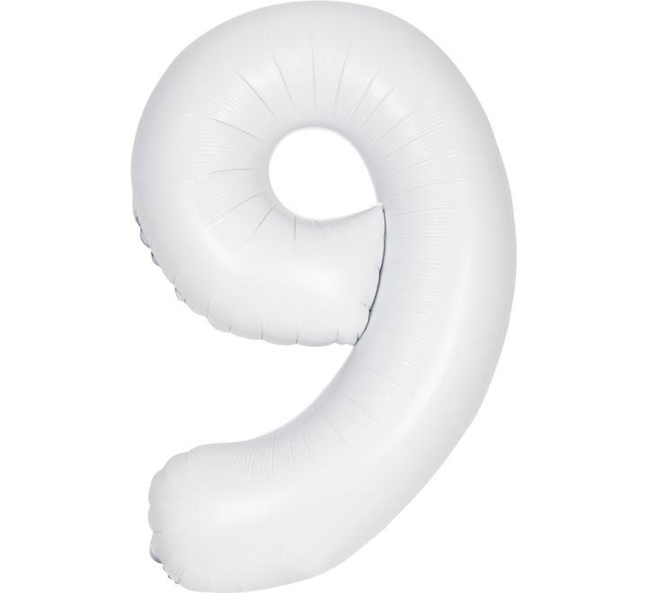 Large White Inflated Foil Number Balloons