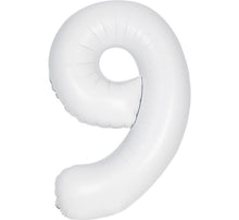 Large White Inflated Foil Number Balloons
