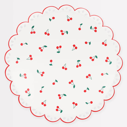 Cherry Pattern Dinner Plates by Meri Meri
