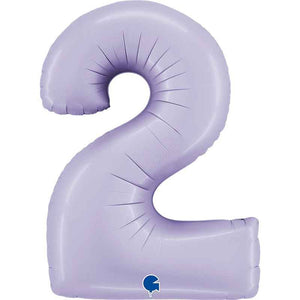 Lilac Inflated Foil Number Balloons