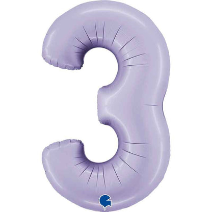 Lilac Inflated Foil Number Balloons