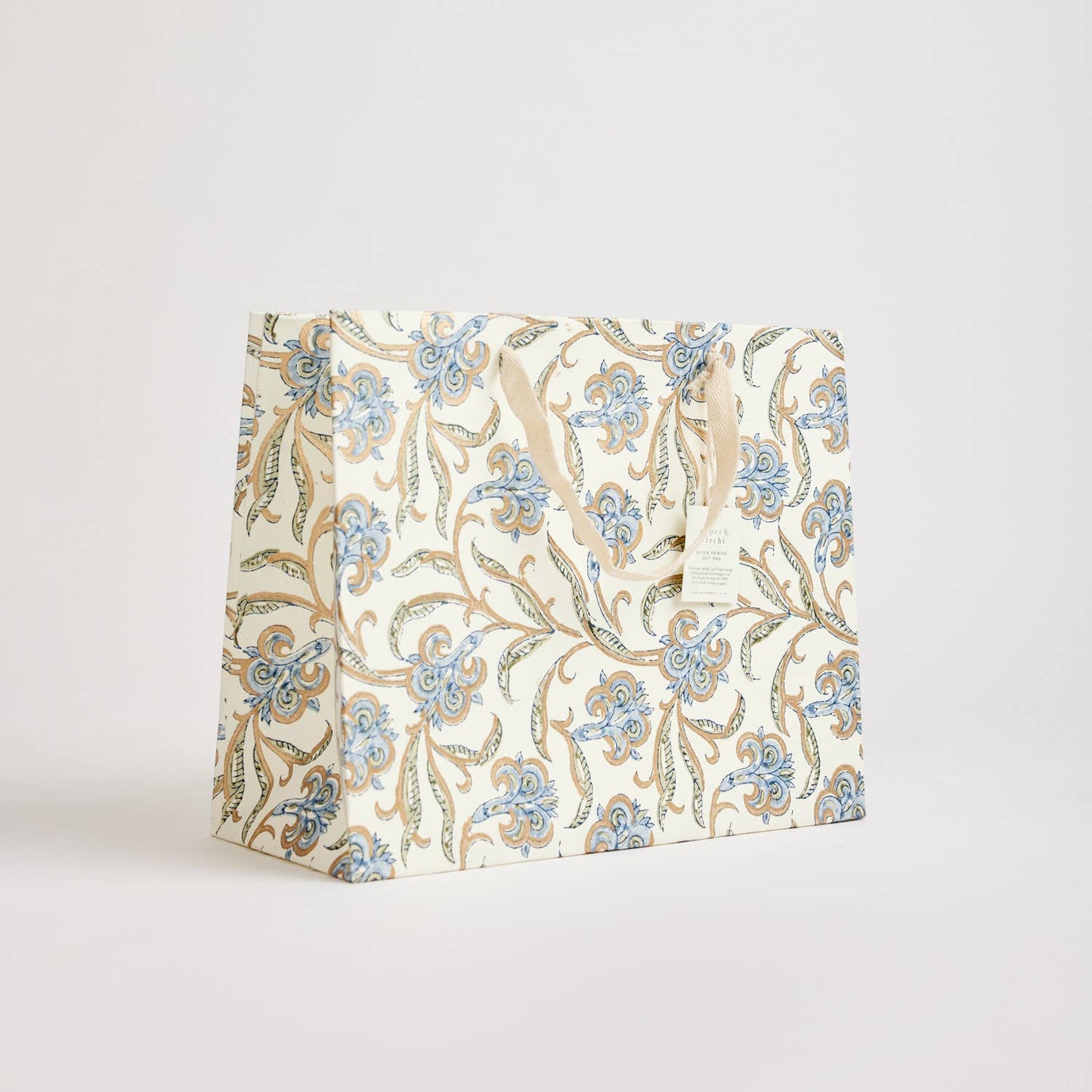 Hand Block Printed Gift Bags (Medium) - Blue Stone
