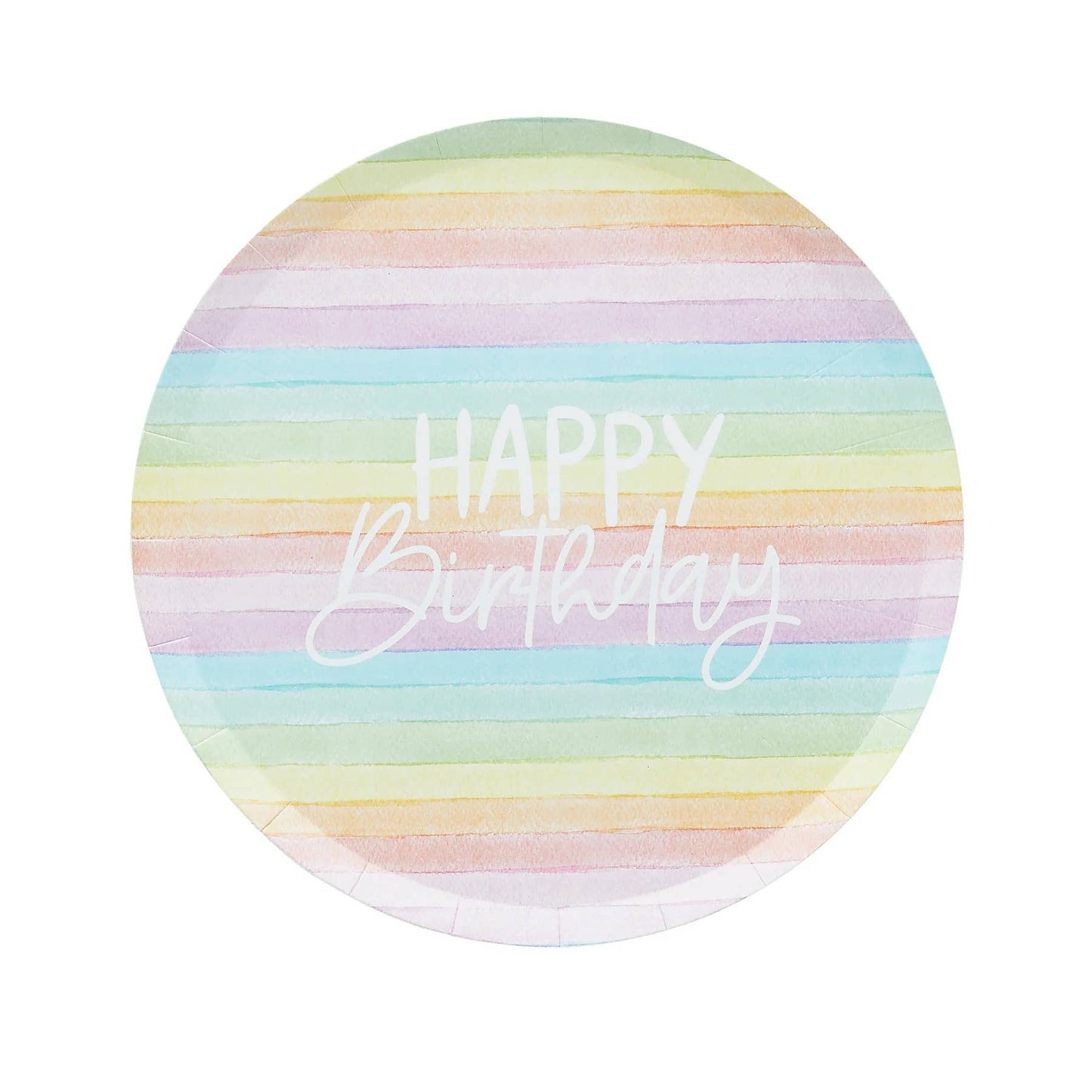 Eco Rainbow 'Happy Birthday' Paper Plates