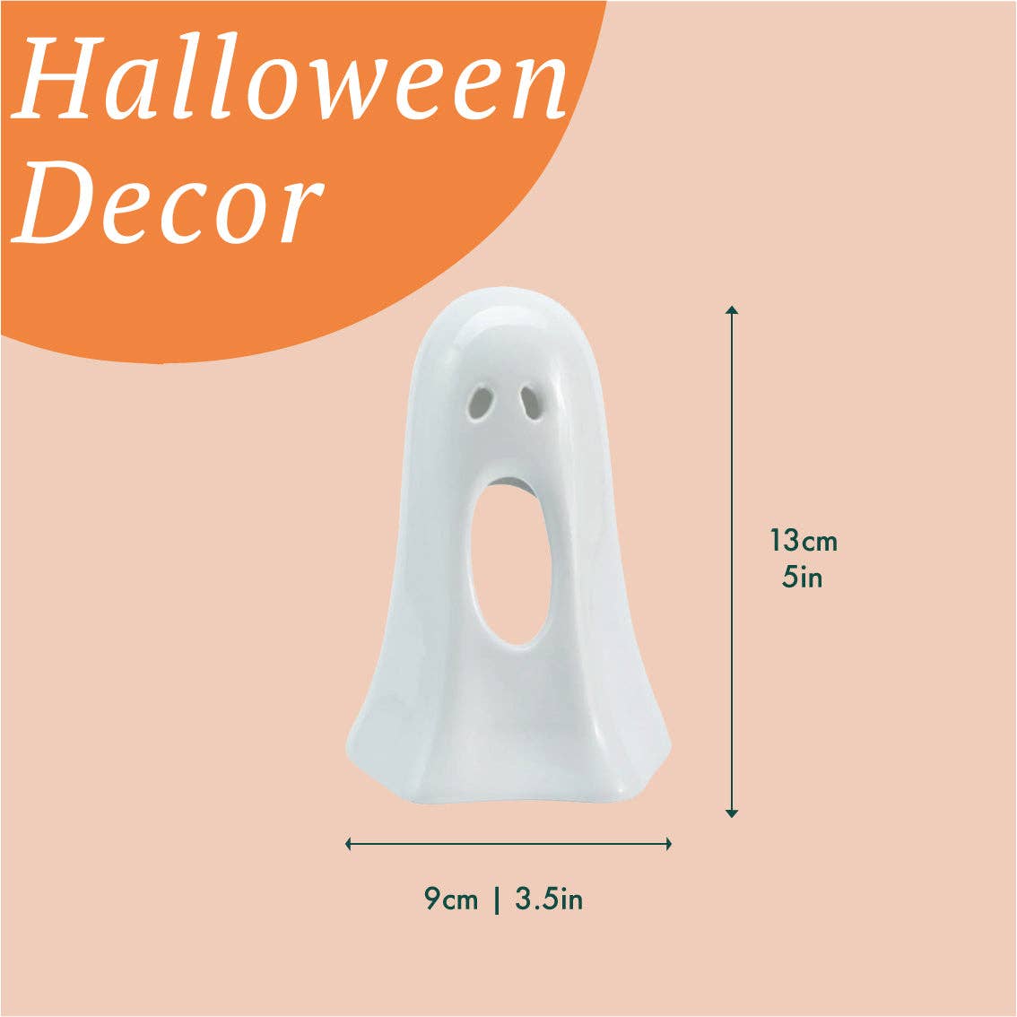Halloween Ceramic Ghost - 12cm