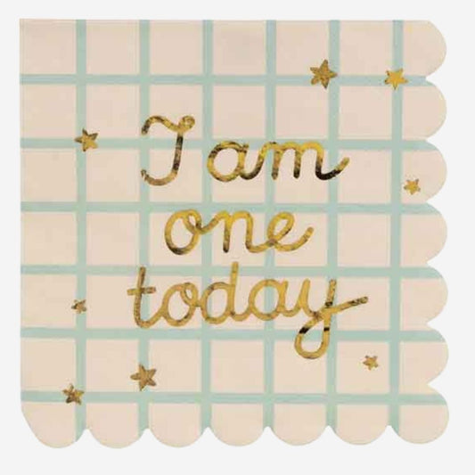 I Am One Today Teddy Bear Napkins 12pk