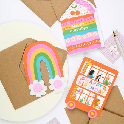 Double Decker Bus Kid's Birthday Card