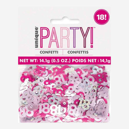 Glitz Pink 18th Happy Birthday Table Confetti