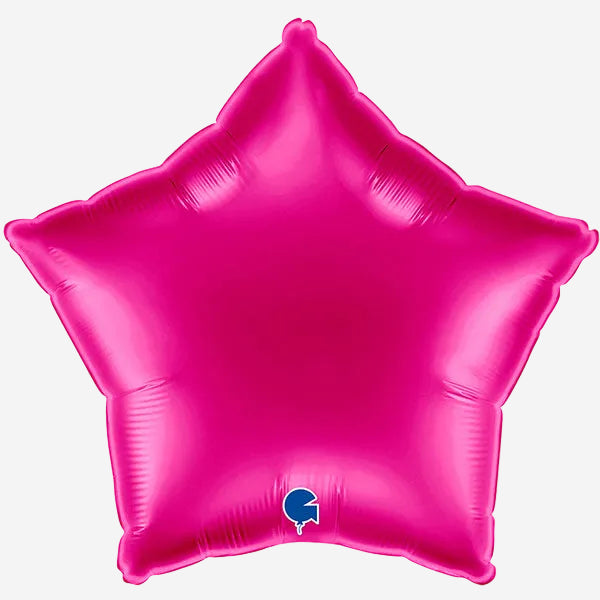 Bright Pink Star Inflated Foil Balloon