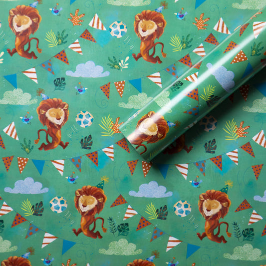 Jack And Lily Happy Birthday Lion Wrapping paper, Children’s