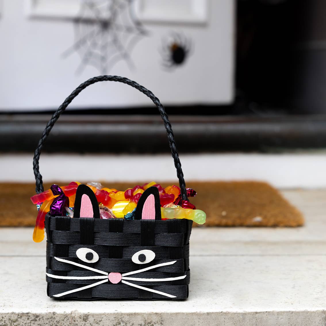 Halloween Black Recycled Cat Shaped Basket |Halloween Décor|