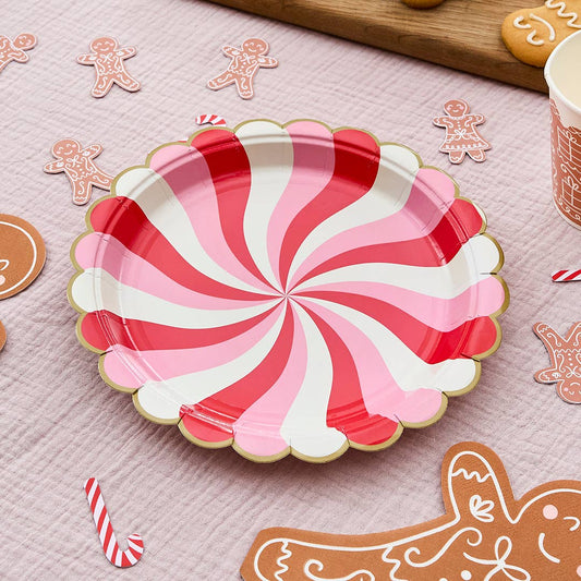 Candy Swirl Paper Plates - Pack of 8