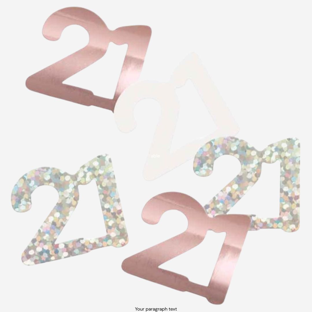 Glitz Rose Gold 21st Happy Birthday Table Confetti