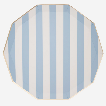 Sky Blue Signature Cabana Stripe Plates