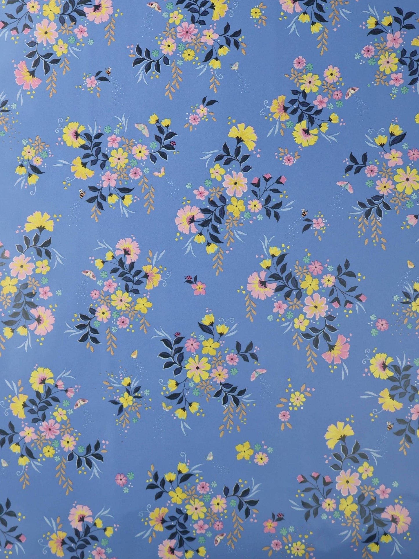 Sara Miller Wrapping Paper 3m Gift Roll Flowers Blue Lilac