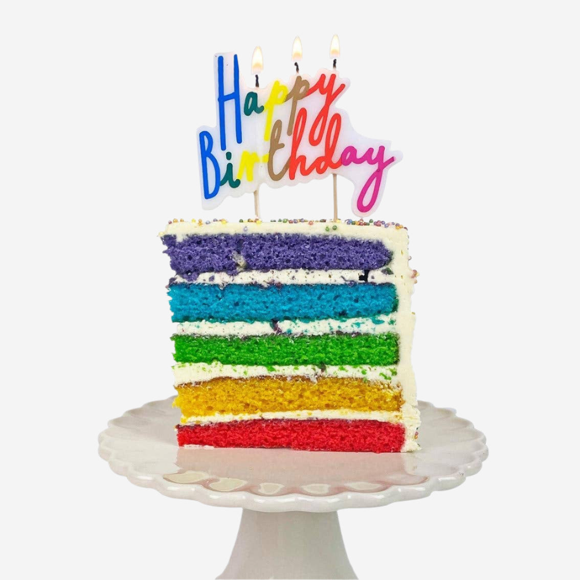 Large Rainbow Happy Birthday Candle