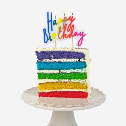 Large Rainbow Happy Birthday Candle