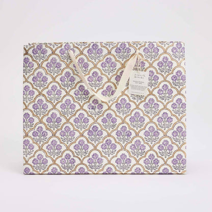 Hand Block Printed Gift Bags (Large) - Lavender