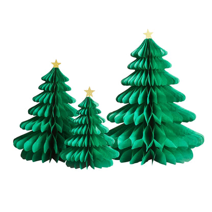 Green Honeycomb Trees 3 Pack