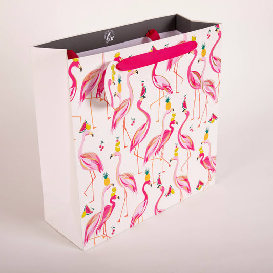Sara Miller Pink Birds/Flamingos Large Gift Bag