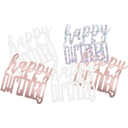Glitz Rose Gold Happy Birthday Table Confetti