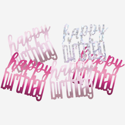 Glitz Pink Happy Birthday Table Confetti