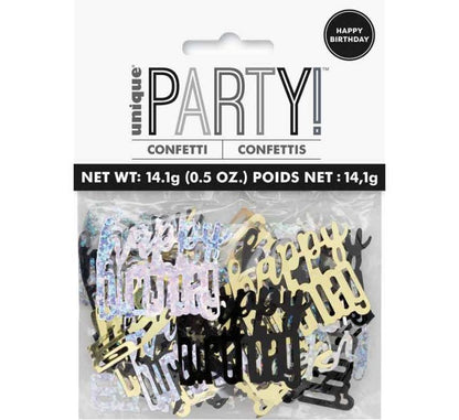 Glitz Black Happy Birthday Table Confetti