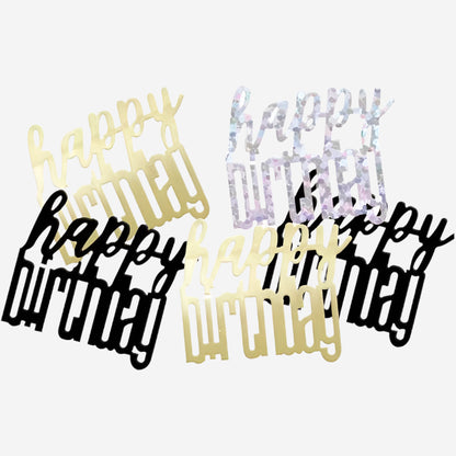 Glitz Black Happy Birthday Table Confetti